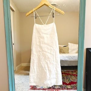 Anthropologie Uma & Leopold Cream Strappy Back Mini Dress